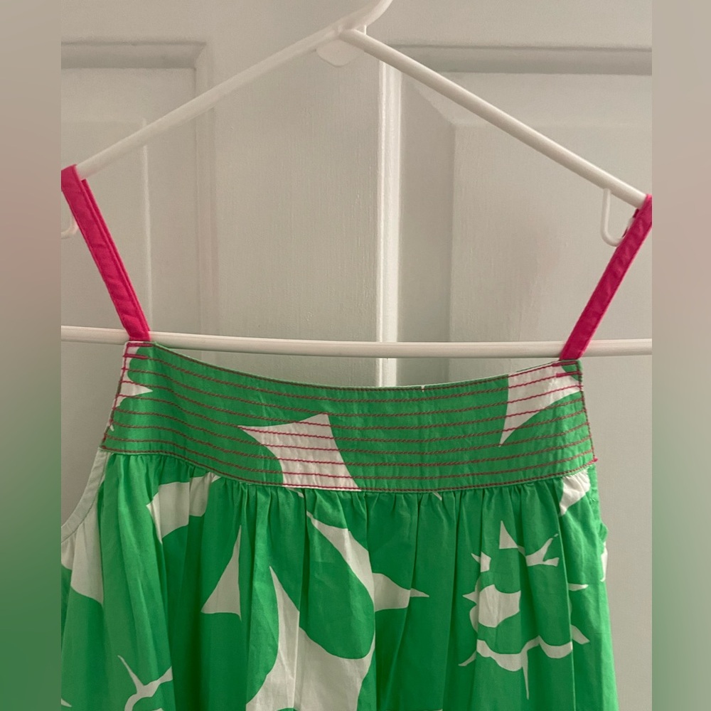 Mini Boden Girls’ Sundress | Size 9-10Y Green Floral Print with Pink Accents - Picture 2 of 8